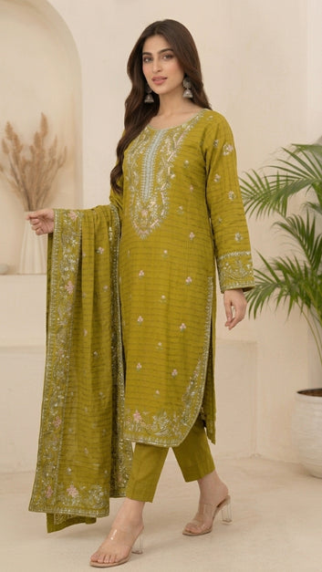Embroidered 3 Piece Suit
