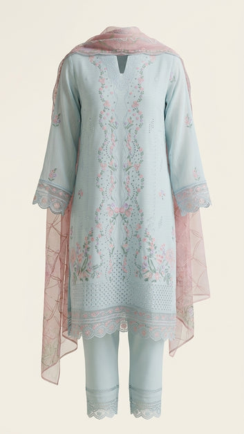 Silk Dupatta Chiffon 3 Piece