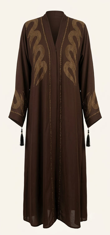 Silk Abaya - Embroidery Style