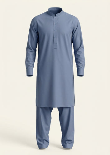 Dusty Blue Premium Men’s Shalwar Kameez