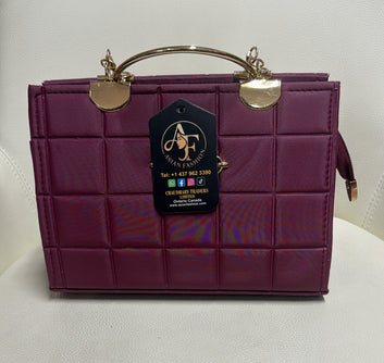Quilted Top-Handle Satchel Handbag